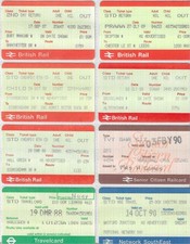  110 APTIS RAIL TICKETS - 1986 to 1990 issues from BR LM Region stations