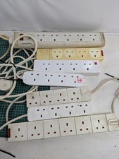 7x 13A White 4 5 6 Way Gang Mains Socket Extension Lead 250v 