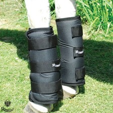 Elite Half Travel Boots by Rhinegold  PONY BLACK Set of 4 Boots Waterproof Outer