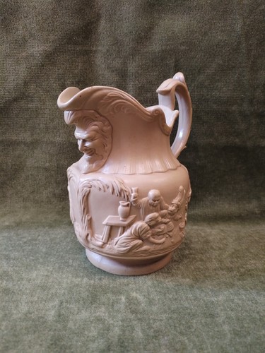 Victorian relief stoneware jug - relief,