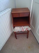 Vintage Mid Century Telephone Table Seat with seat at the front. 