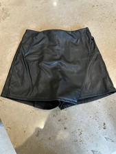 Zara Girls Faux Leather Black Skort Age 10 Years