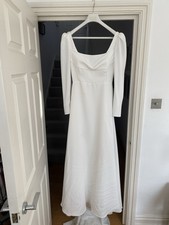 Pronovias Wedding Dress UK Size 10 Betsy Off White Crepe A-Line Square Neckline