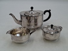 Viners Silver Plated Tea Set Tea Pot Jug Sugar Bowl Sheffield Vintage