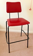 Breakfast Bar Stool Red Padded Bar Chair Seat Kitchen Pub Stool