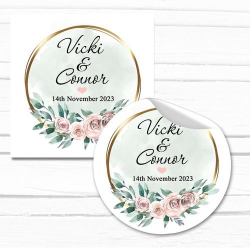 Personalised wedding stickers - personalised,