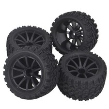 4PCS Rubber Wheel Tires /Tyre with Lock Nuts for Traxxas 1/16 E-REVO /E-Revo VXL