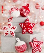 KNITTING PATTERN - ARAN BAUBLES AND STARS CHRISTMAS TREE DECORATIONS