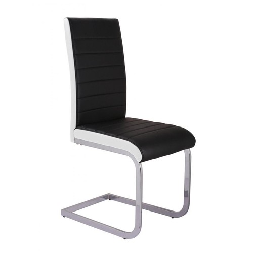Black leather chair dining - black,