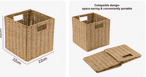 Wicker storage baskets with - 2x,