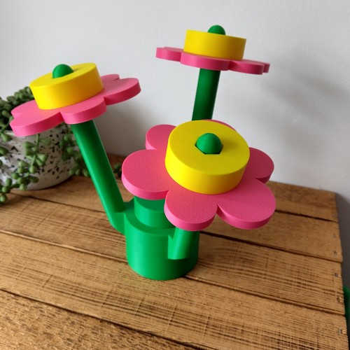 Large brick flowers printed - large,