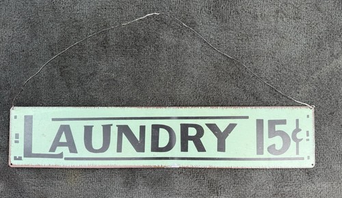 Vintage green metal sign - green,