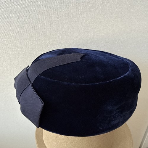 Vintage navy blue velvet - blue,