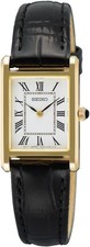 Seiko Classic Ladies Watch with White Dial and Black Strap SWR108P1