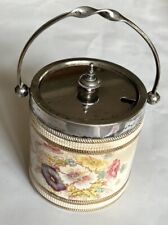 Vintage S Fielding  & Co Jam Preserve  Jar Floral EPNS Silver Plate Lid