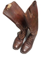 WW1 BRITISH OFFICERS BROWN LEATHER FIELD RIDING BOOTS.