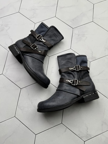 Diesel women biker boots blue - women,