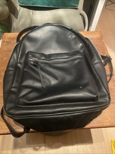 Black Faux Leather Backpack