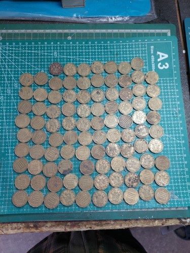 British threepenny pieces - british,