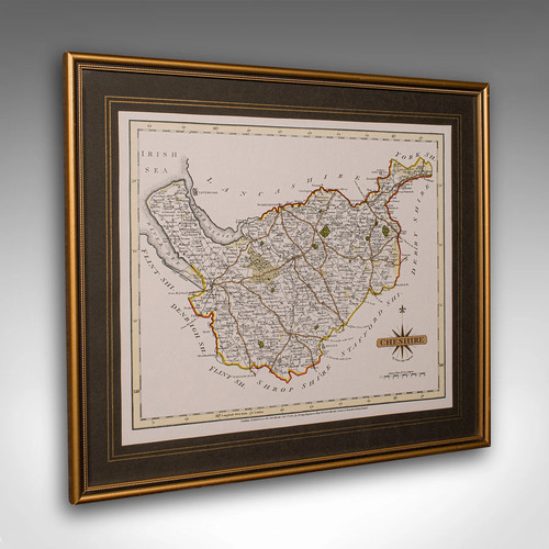 Vintage county map - county, of