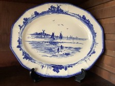 Royal Doulton Blue & White Oval Decorative Dish Norfolk Design