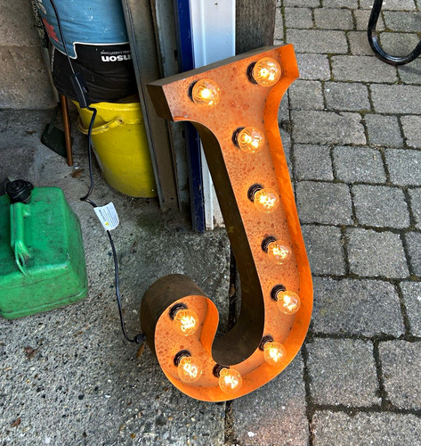 Vintage metal letter marquee - letter,