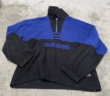 Adidas Track Jacket Fleece 90s Team Trefoil Pullover Size Medium Large