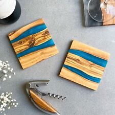 Set of 4 Natural Olive Wood