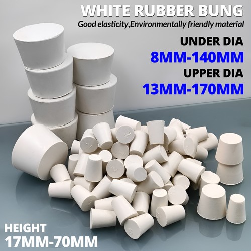 White rubber bung stopper - white,