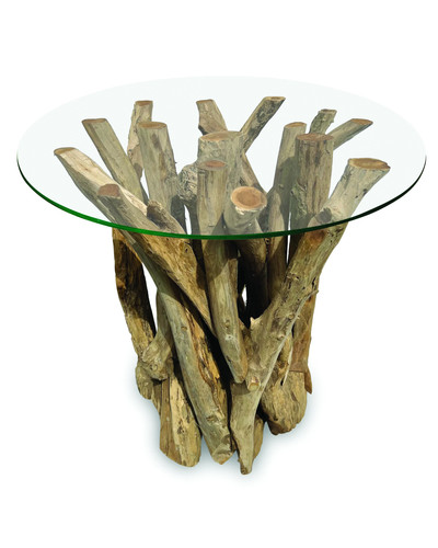 Teak root driftwood side table - teak,