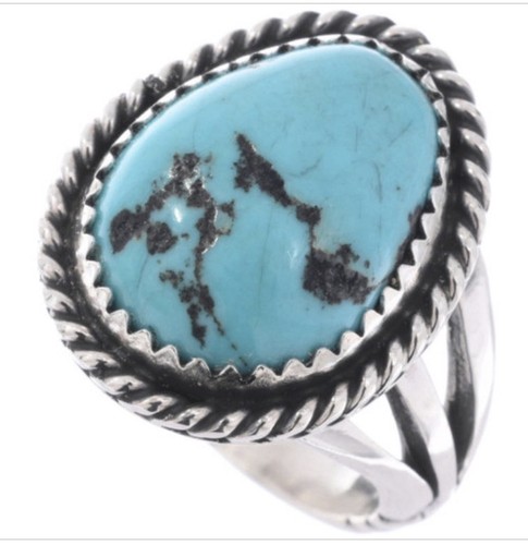 Turquoise ring native - turquoise, american