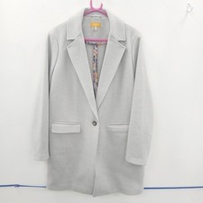 Joules Blazer Coat Jacket UK 18 Light Grey White Check Smart Casual RMF31-RP