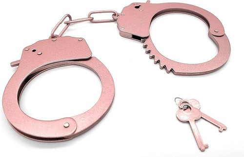 Rose gold metal handcuffs - metal, with