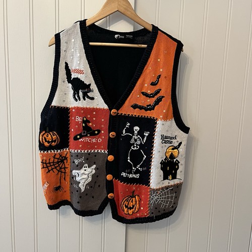 Halloween patchwork knitted