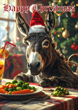 DONKEY CHRISTMAS CARD WITH A