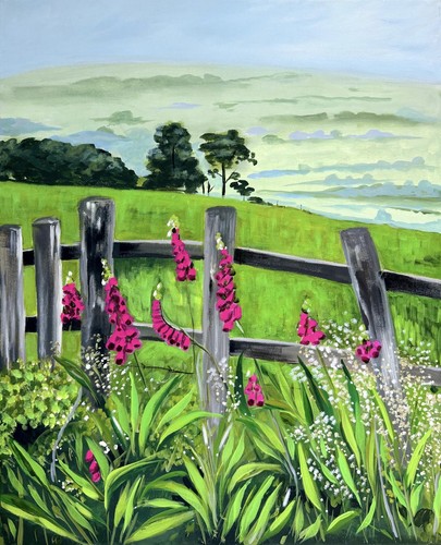 Landscape meadow gate acrylic