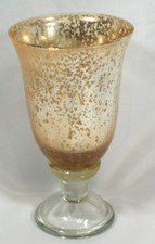 Vintage glass footed vase - glass,