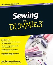 Sewing For Dummies by Saunders Maresh, Jan Paperback Book The Cheap Fast Free