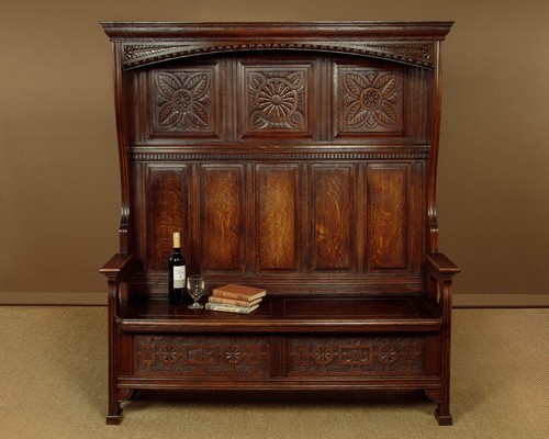 Antique carved oak canopy top - canopy,