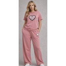 Womens 2 pcs Love Heart Logo