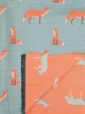 Duck Egg Blue Fox Scarf Thick