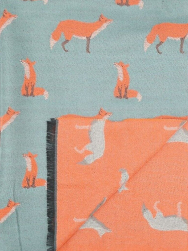 Duck egg blue fox scarf - egg,