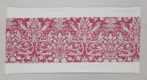 Pink floral damask terrycloth - floral,