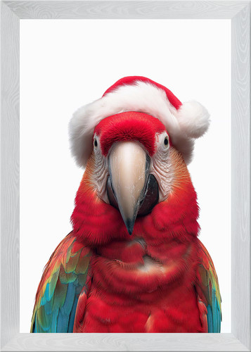 Festive scarlet macaw - festive,
