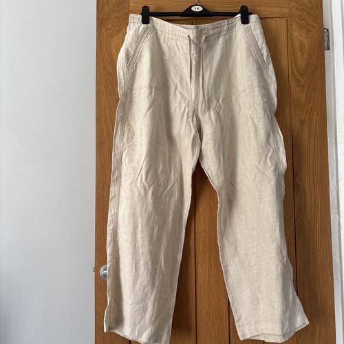 Beige linen wide leg - m&s,