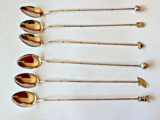 VINTAGE JAPANESE STERLING SILVER ICED TEA COCKTAIL SPOONS 8" LONG 42.7g 