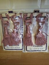2 pairs of vintage Rectella curtain tiebacks ( Rose pink )