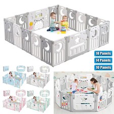 18 Panels Baby Playpen Activity Centre Indoor Outdoor Baby Fence Toddlers Babies