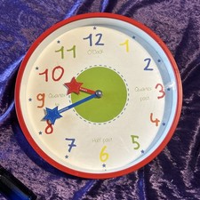 Children’s Wall Clock 25cm Wide Multicoloured Plastic