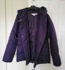 TK Maxx Larry Levine Dark Purple Down Feather Puffa Jacket Medium Worn Twice
